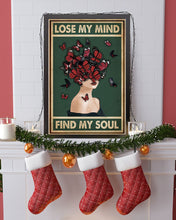 Load image into Gallery viewer, Retro Green Find My Soul Butterfly Lady Vertical Poster
