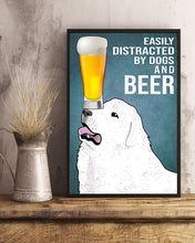 Load image into Gallery viewer, Cute Great Pyrenees Dogs And Beer Gift For Dog Lovers Vertical Poster
