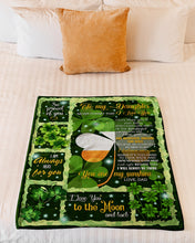 Load image into Gallery viewer, Always Here For You St. Patrick's Day Shamrock Dad Gift For Daughter Fleece Blanket
