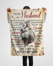 Load image into Gallery viewer, Swans Gift For Husband You Are My Greatest Support Fleece Blanket
