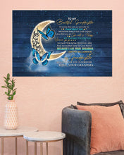 Load image into Gallery viewer, Blue Butterflies Grandma Gift For Granddaughter Think About You Horizontal Poster
