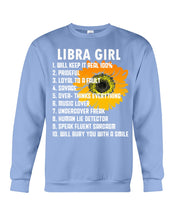 Load image into Gallery viewer, Birthday Gift For Libra Girl Will Bury You With A Smile Sweatshirt
