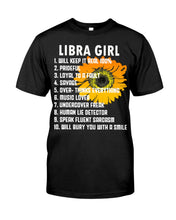 Load image into Gallery viewer, Birthday Gift For Libra Girl Will Bury You With A Smile Guys Tee
