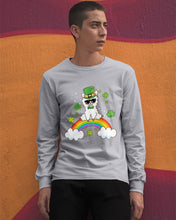 Load image into Gallery viewer, Llama Sitting On Rainbow Clovers St Patrick's Day Gift Unisex Long Sleeve
