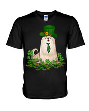 Load image into Gallery viewer, Shih Tzu With Green Tie St Patrick's Day Gift For Dog Lovers Guys V-Neck
