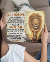 Load image into Gallery viewer, Lion Grandpa Gift For Grandson I Want You Believe Deep In Your Heart Matte Canvas
