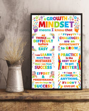 Load image into Gallery viewer, Growth Mindset Means I Know That All Things Difficult Colorful Gift For Teacher Vertical Poster

