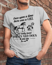 Load image into Gallery viewer, There Was A Girl Who Really Loved Horses And Dogs Guys Tee
