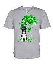 Load image into Gallery viewer, Border Collie Patrick Balloons St. Patrick's Day Color Changing Mug Guys V-Neck
