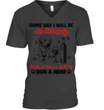 Load image into Gallery viewer, Some Day I Will Be An Old Lady With A House Full Of Dog And Wine Guys V-Neck
