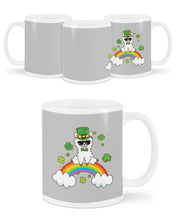 Load image into Gallery viewer, Llama Sitting On Rainbow Clovers St Patrick's Day Gift Mug
