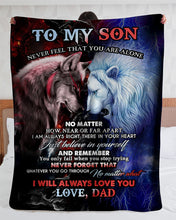 Load image into Gallery viewer, Always Love You Wolf Versus Lion Dad Gift For Son Sherpa Blanket
