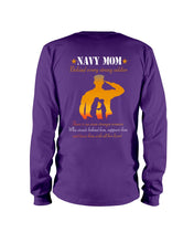 Load image into Gallery viewer, Son Gift For Navy Mom Behind Every Strong Soldier Unisex Long Sleeve
