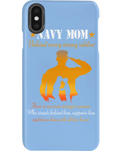 Load image into Gallery viewer, Son Gift For Navy Mom Behind Every Strong Soldier Phone case
