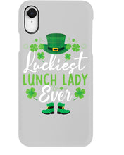 Load image into Gallery viewer, Emerald Green Top Hat And Boot Luckiest Lunch Lady Ever St Patrick's Day Gift Phone case
