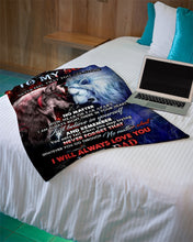 Load image into Gallery viewer, Always Love You Wolf Versus Lion Dad Gift For Son Fleece Blanket
