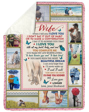 Load image into Gallery viewer, Blue Butterflies Loving Moments Love You Longer Gift For Wife Sherpa Blanket
