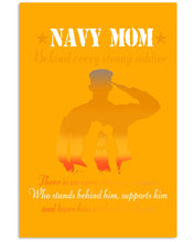 Load image into Gallery viewer, Son Gift For Navy Mom Behind Every Strong Soldier Vertical Poster

