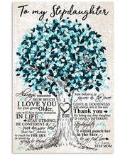 Load image into Gallery viewer, Bonus Mom Gift For Stepdaughter Blue Tree How Much I Love You Vertical Poster
