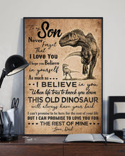 Load image into Gallery viewer, Dad Gift For Son T Rex Believe In Yourself Vertical Poster
