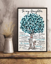 Load image into Gallery viewer, Blue Tree Never Forget I Love You Mom Gift For Daughter Vertical Poster
