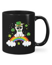 Load image into Gallery viewer, Llama Sitting On Rainbow Clovers St Patrick's Day Gift Mug
