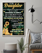 Load image into Gallery viewer, You Give Me Plenty Of Reasons To Smile Dad Gift For Daughter Vertical Poster
