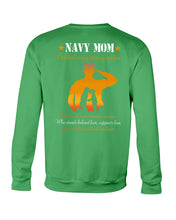 Load image into Gallery viewer, Son Gift For Navy Mom Behind Every Strong Soldier Sweatshirt
