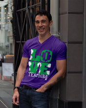 Load image into Gallery viewer, Teaching Love Clover St Patrick's Day Gift Guys V-Neck
