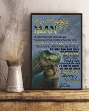 Load image into Gallery viewer, T Rex I'd Rather Be Beside You In A Storm Gift For Husband Vertical Poster
