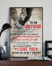 Load image into Gallery viewer, Hand In Hand Gift For Girlfriend You Make Me Feel Happy And Cared For Vertical Poster
