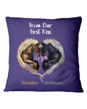 Load image into Gallery viewer, Horses From Our First Kiss Custom Name Gift For Girlfriend Pillow Cover
