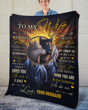 Load image into Gallery viewer, I'm Not Perfect Black And White Wolves Gift For Wife Fleece Blanket
