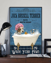 Load image into Gallery viewer, Jack Russell Terrier Co Bath Soap Wash You Paws Gift For Dog Lovers Vertical Poster

