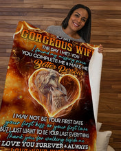 Load image into Gallery viewer, Thank For Walking Beside Me Wolf Gift For Wife Sherpa Blanket
