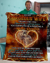 Load image into Gallery viewer, Thank For Walking Beside Me Wolf Gift For Wife Sherpa Blanket
