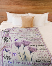 Load image into Gallery viewer, Purple Flower You Ar The World Daughter Gift For Mom Fleece Blanket
