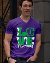 Load image into Gallery viewer, Teaching Love Clover St Patrick's Day Gift Guys V-Neck
