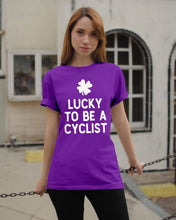 Load image into Gallery viewer, Lucky To Be A Biker Pilot Clover St Patrick's Day Gift Guys Tee
