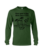 Load image into Gallery viewer, There Was A Girl Who Really Loved Horses And Dogs Unisex Long Sleeve
