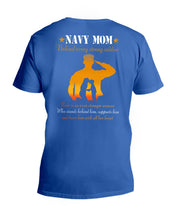 Load image into Gallery viewer, Son Gift For Navy Mom Behind Every Strong Soldier Guys V-Neck
