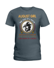 Load image into Gallery viewer, Birthday Gift For August Girl The Soul Of A Witch Ladies Tee
