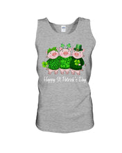 Load image into Gallery viewer, Pig Wear Plaid Shirt And Top Hat St Patrick's Day Gift Unisex Tank Top
