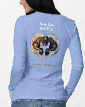Load image into Gallery viewer, Horses From Our First Kiss Custom Name Gift For Girlfriend Unisex Long Sleeve
