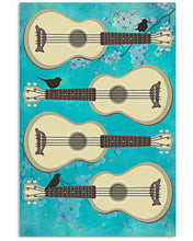 Load image into Gallery viewer, Ukulele Tropical Art Blue Background Meaningful Gift Vertical Poster
