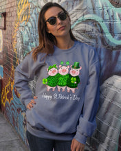 Load image into Gallery viewer, Pig Wear Plaid Shirt And Top Hat St Patrick's Day Gift Sweatshirt
