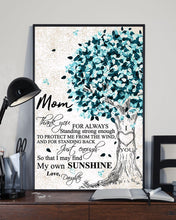 Load image into Gallery viewer, My Own Sunshine Blue Tree Daughter Gift For Mom Vertical Poster
