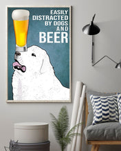 Load image into Gallery viewer, Cute Great Pyrenees Dogs And Beer Gift For Dog Lovers Vertical Poster
