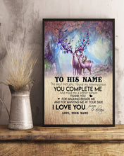 Load image into Gallery viewer, You Complete Me Deer Spring Vibe Custom Name Gift For Husband Vertical Poster
