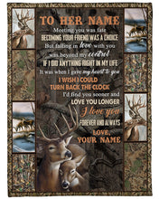 Load image into Gallery viewer, Love You Longer Deer Custom Name Gift For Girlfriend Fleece Blanket
